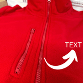 Men Fleece Jacket with chest pocket and text